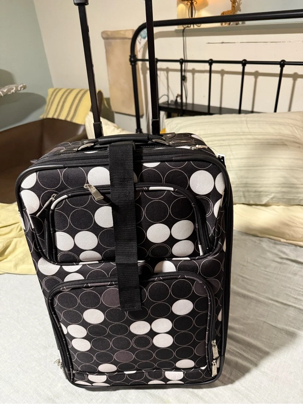 Bill Blass Men's Black and White Polka Dot Travel Bag